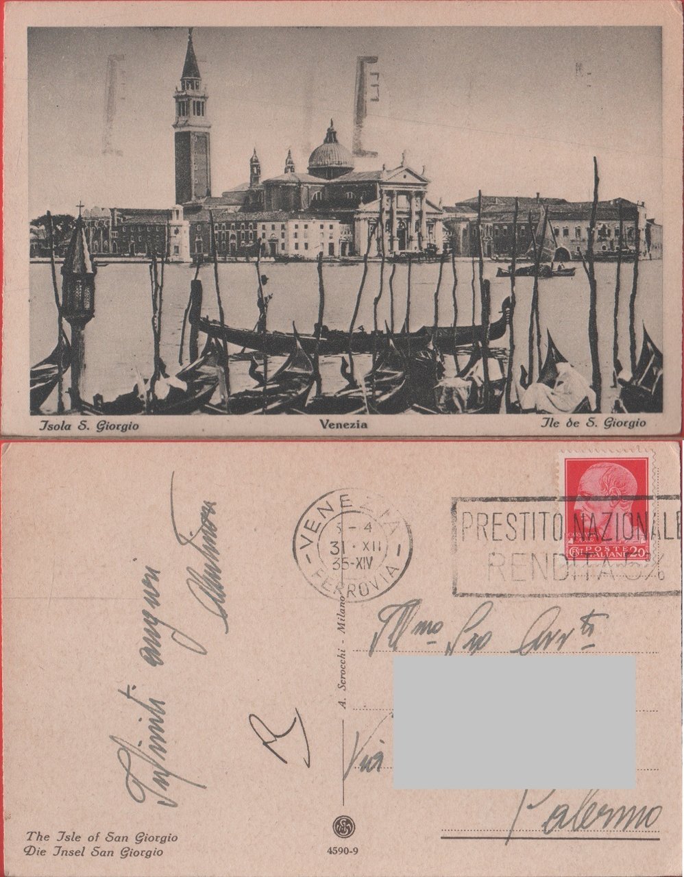 Venezia. Isola S. Giorgio. Viaggiata 1935