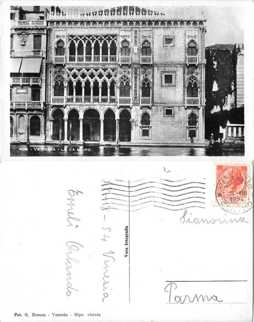 Venezia. La Ca' d'Oro. Viaggiata 1954