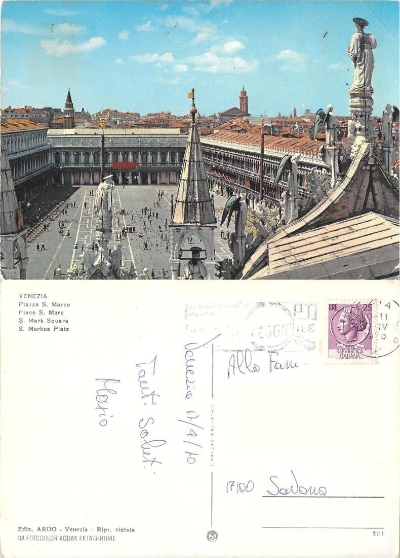 Venezia. Piazza S. Marco. Viaggiata 1970