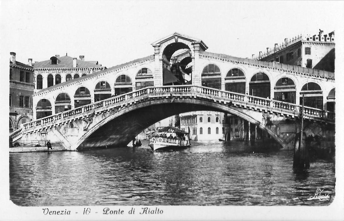 Venezia. Ponte di Rialto. Non viaggiata, originale d'epoca
