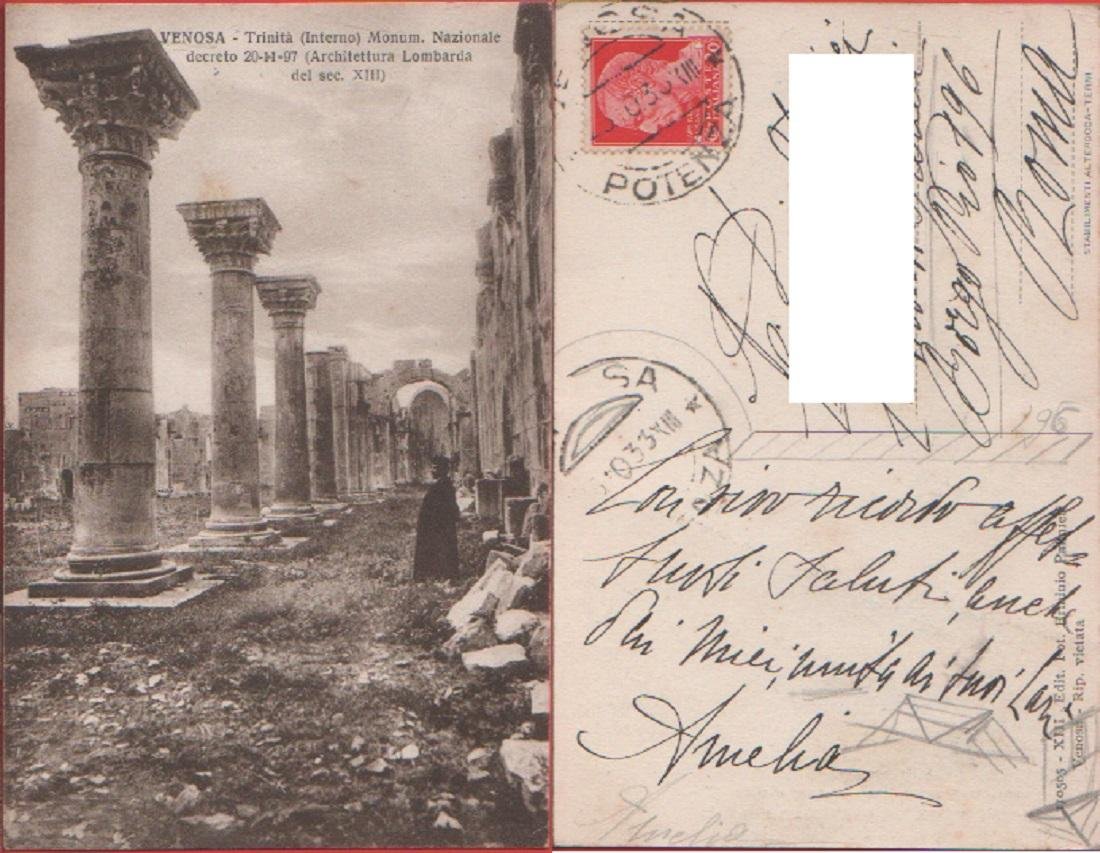 Venosa (PZ). Trinità (interno) Architettura lombarda del sec. XIII. Viaggiata …