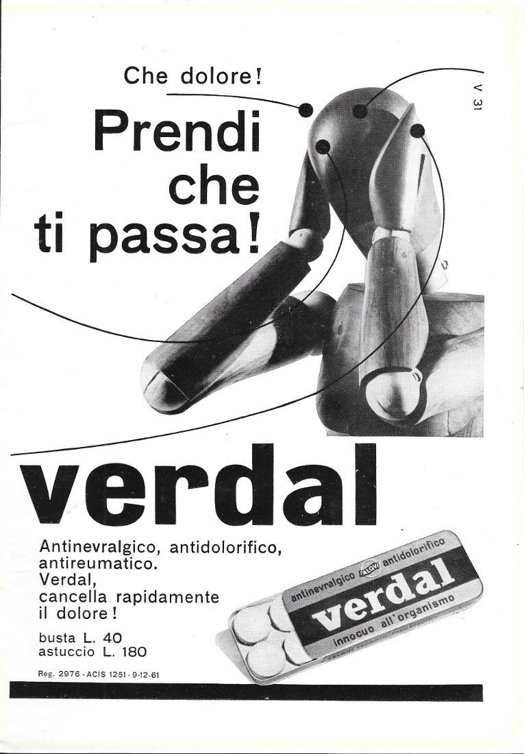Verdal. Prendi che ti passa. Advertising 1962