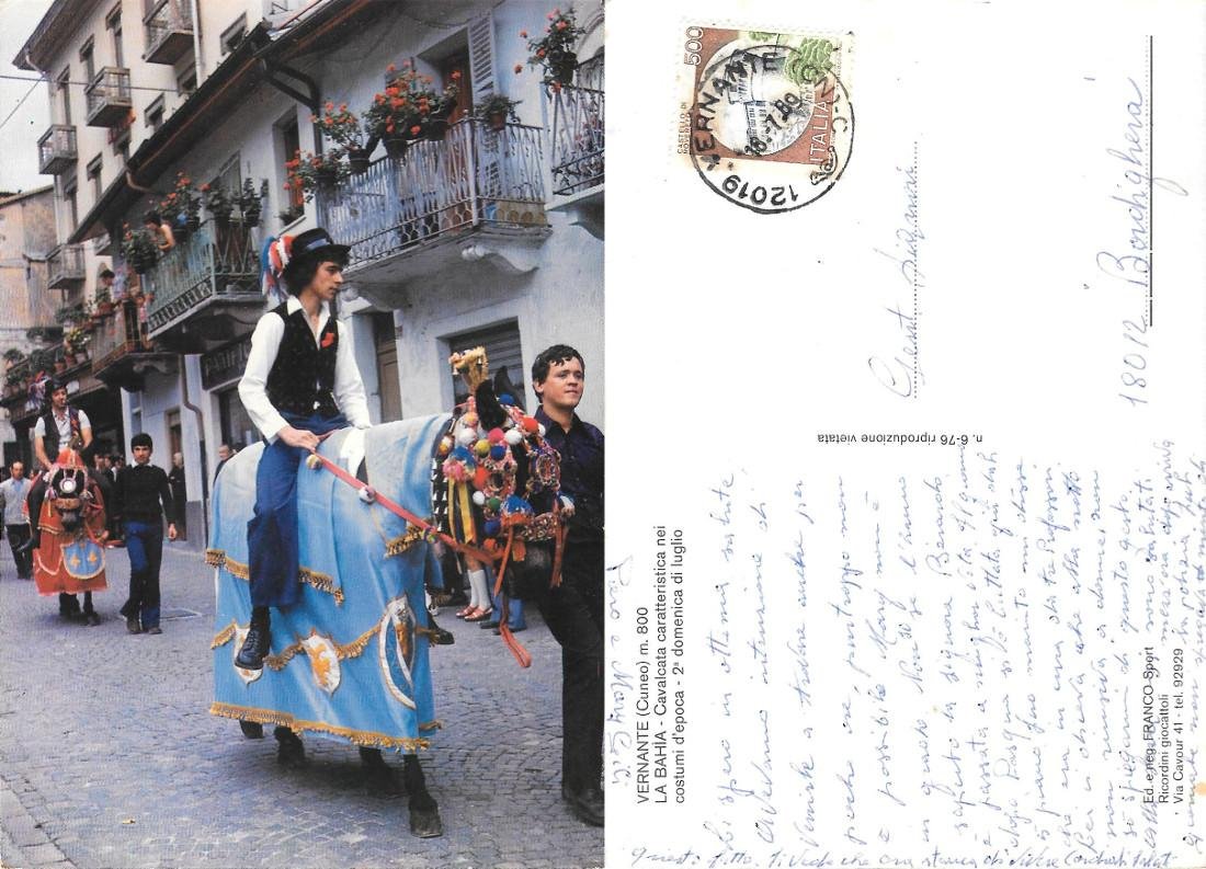 Vernante (CN). La Bahia. Cavalcata caratteristica. Viaggiata 1989