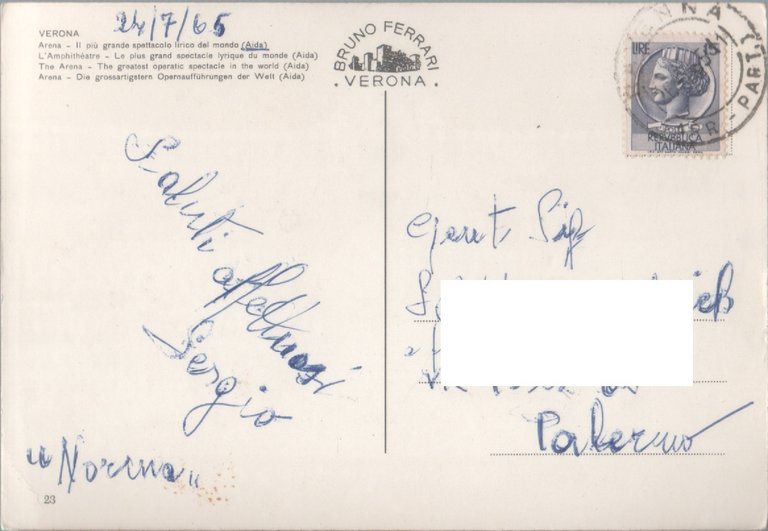 Verona. Arena, Aida. Viaggiata 1965 | Immagine Gallery 2