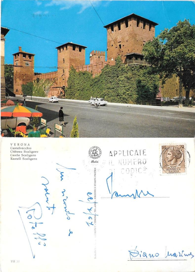 Verona. Castelvecchio . Viaggiata 1967