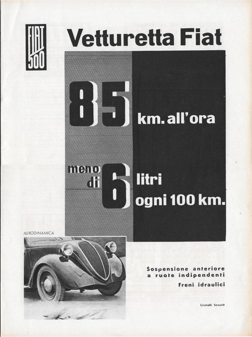 Vetturetta FIAT 500 - Advertising 1936