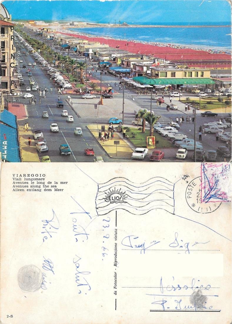 Viareggio. Viali lungomare. Viaggiata 1966