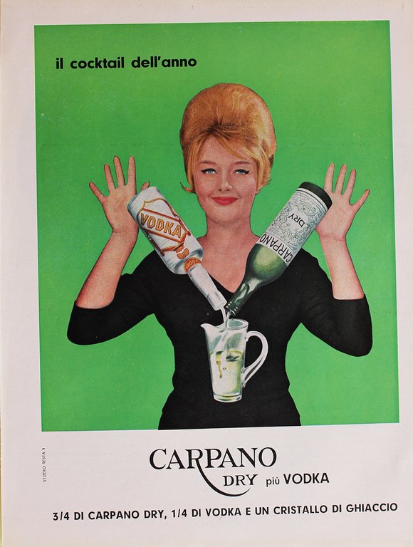 Victor linea maschile/Carpano dry più vodka. Advertising 1960