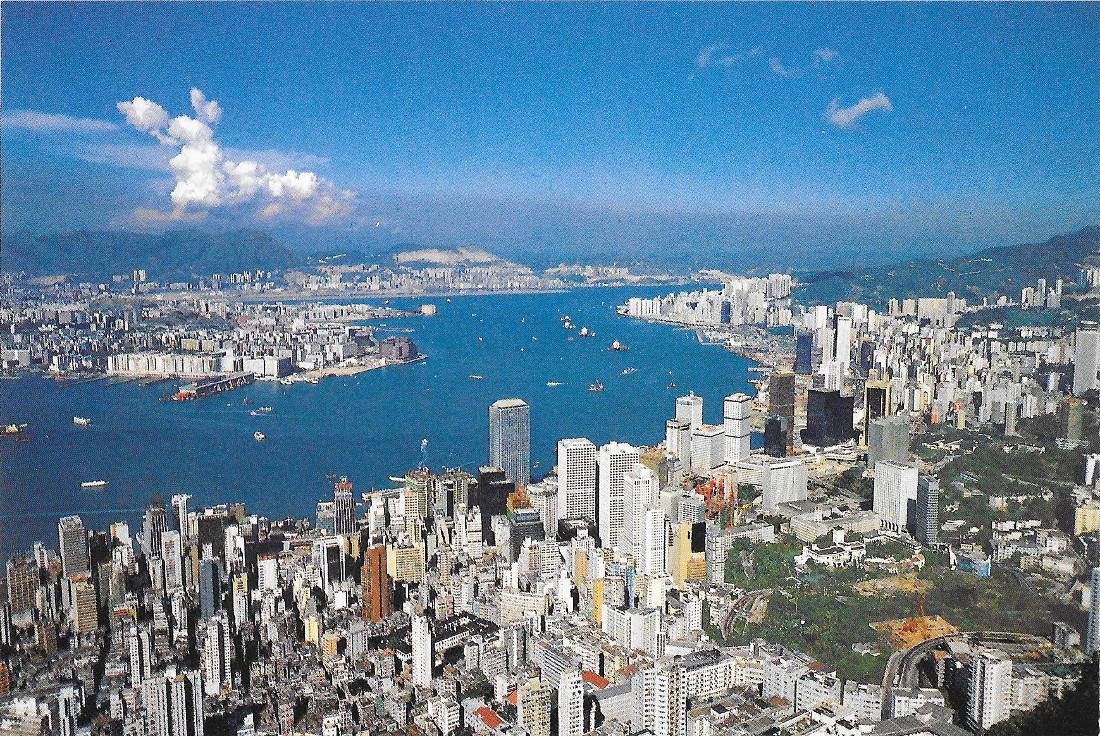 View Hong Kong e Kowloon from the Peak. Non viaggiata