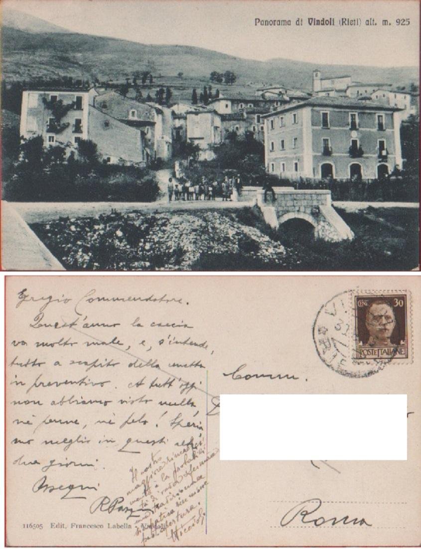 Vindoli (RI). Panorama. Viaggiata 1935. Animata