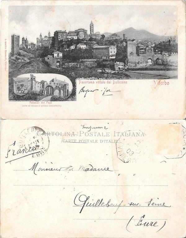 Viterbo. Panorama dal Bullicame. Viaggiata 1903