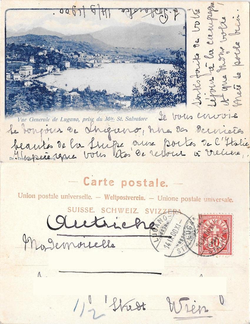 Vue Generale de Lugano, prise du Mte. St. Salvatore. Viaggiata …