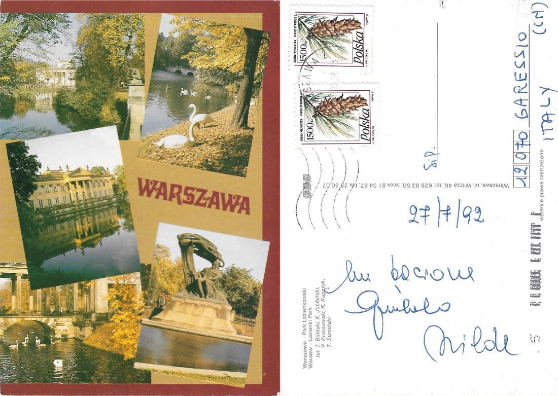 Warszawa. Park Lazienkowski. Viaggiata 1992