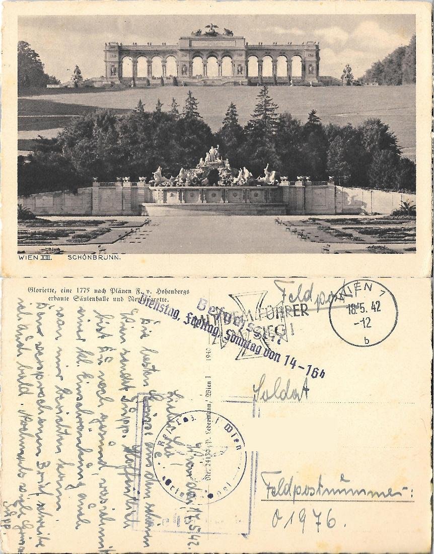 Wien, Schonbrunn. Viaggiata 1942