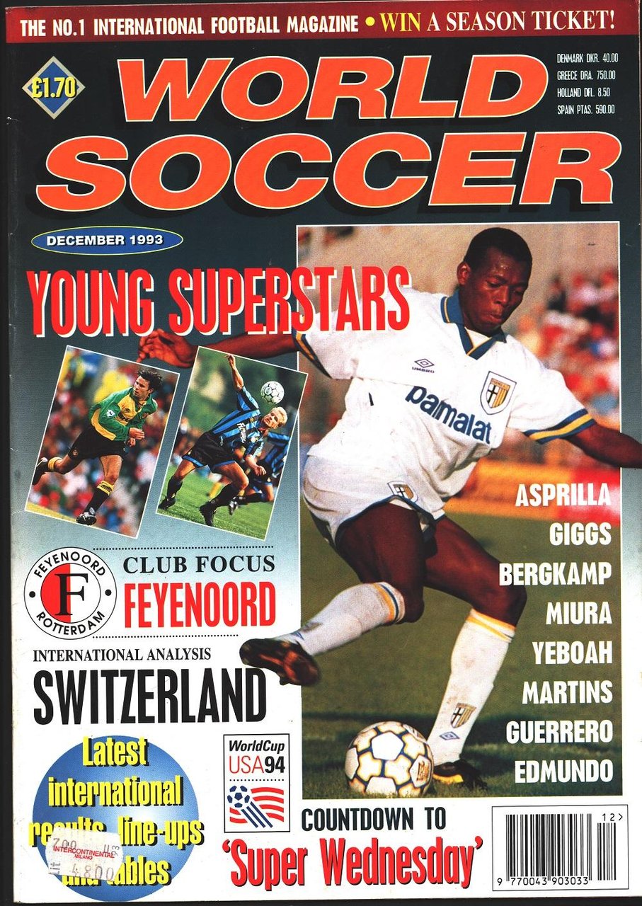 World Soccer. 1993 december. Young superstar, Club focus Fayenoord | Immagine principale