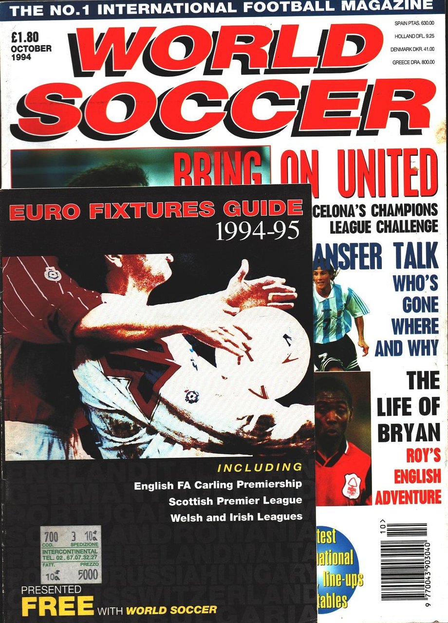 World Soccer. 1994 october. Euro Fixtures guide 1994-95 | Immagine principale