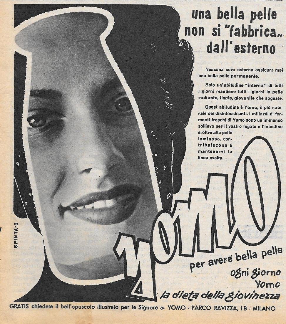 Yomo per avere una pelle più bella. Advertising 1956 | Immagine principale