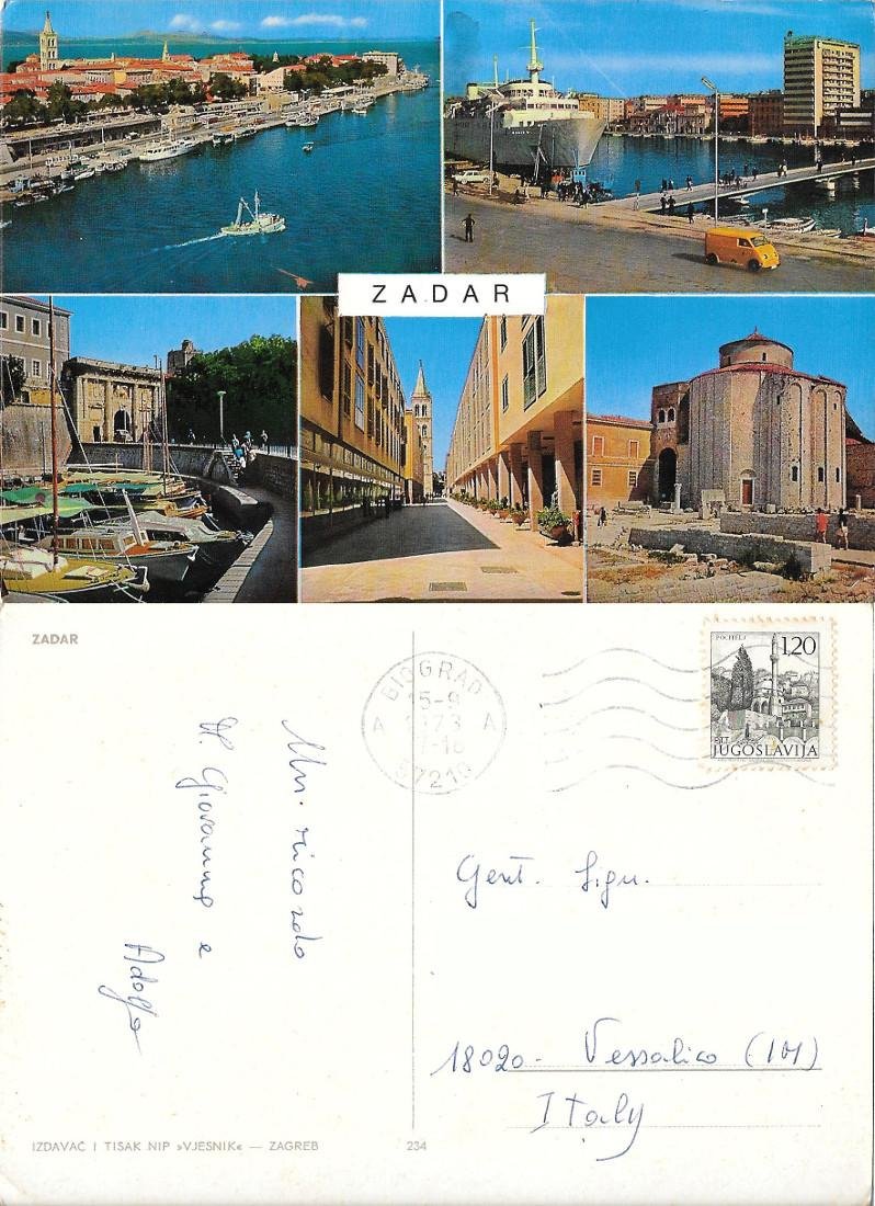 Zadar. Viaggiata 1973