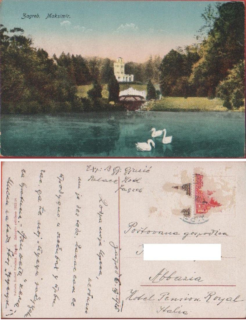 Zagreb (Zagabria-Croazia). Maksimir. Viaggiata 1924