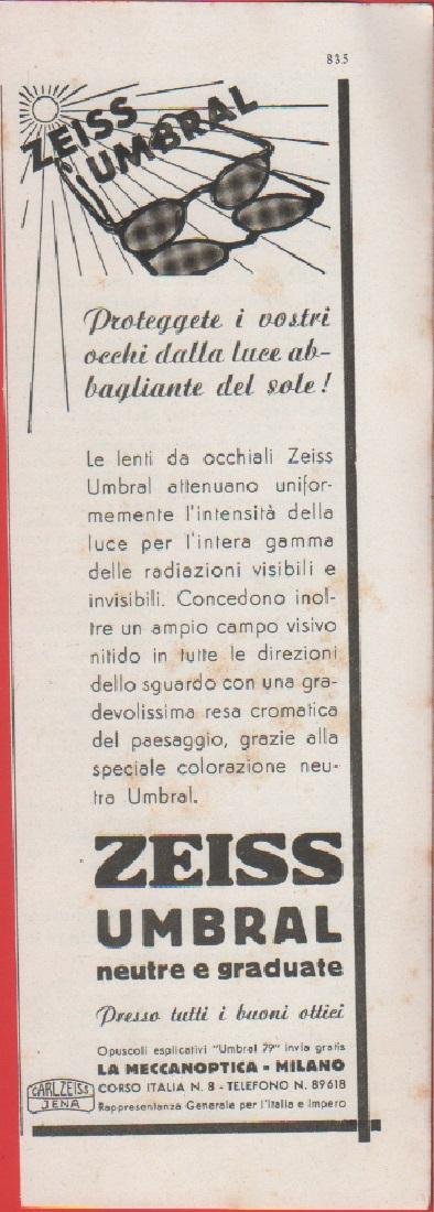 Zeiss Umbral. Pubblicita 1941