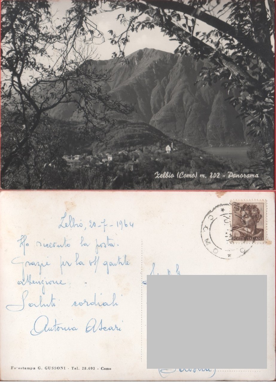 Zelbio (CO). Panorama. Viaggiata 1964