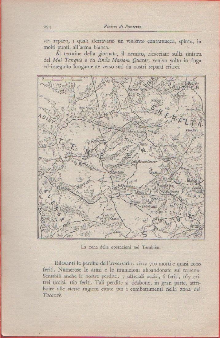 Zona delle operazioni nel Tembien - Ritaglio 1936