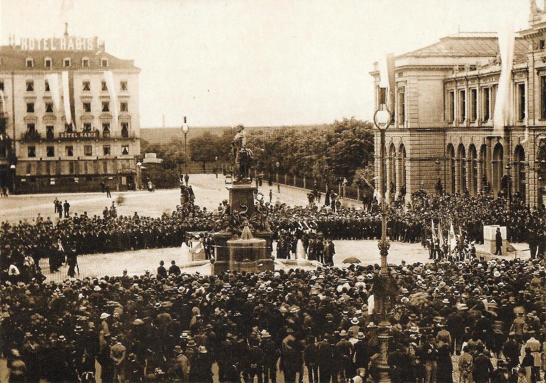 Zürich. Einweihung des von Gottfried keller initiierten Alfred-Escher-Denkmals im Jahre …