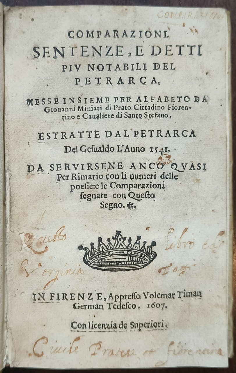 Comparazioni, detti e sentenze del Petrarca