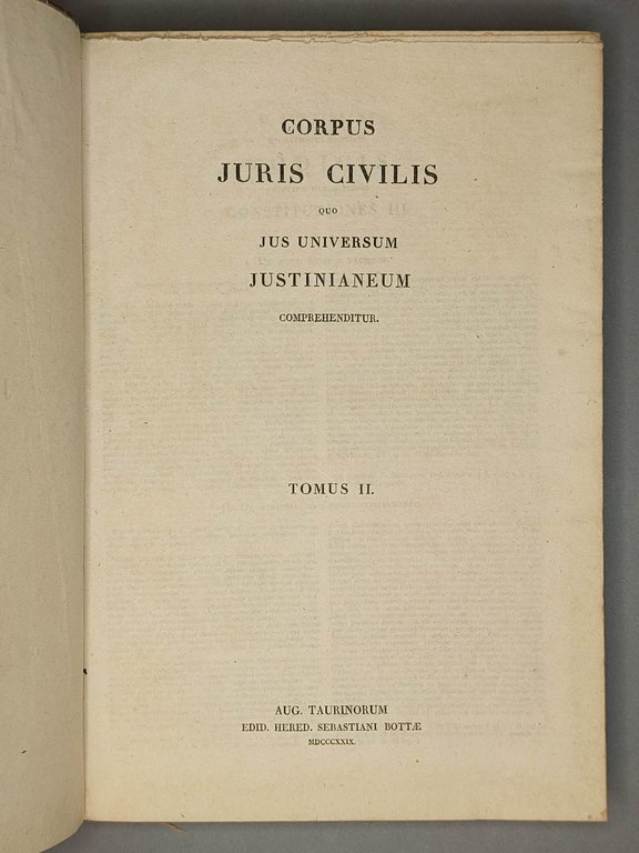 Corpus juris civilis quo jus universum Justinianeum comprehenditur