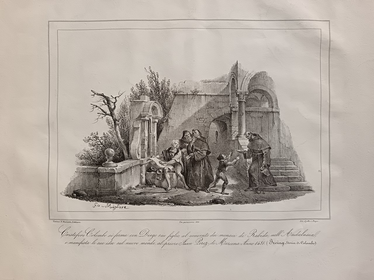 Cristoforo colombo al convento di Rabida, 1836