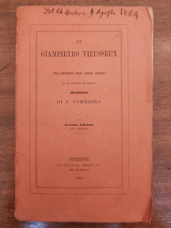 Di Giampietro Vieusseux e dell'andamento della civiltà italiana in un …