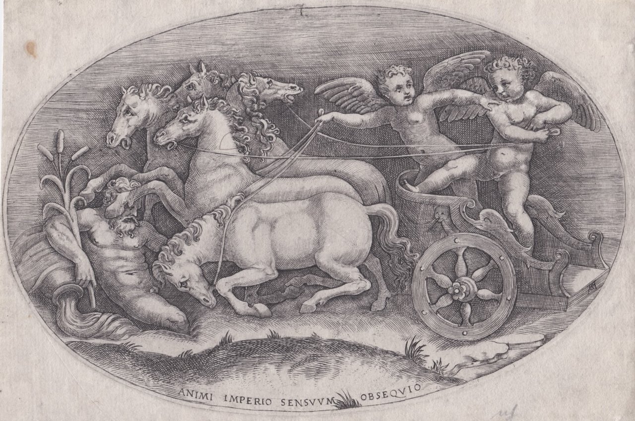 Due putti su un carro, 1563