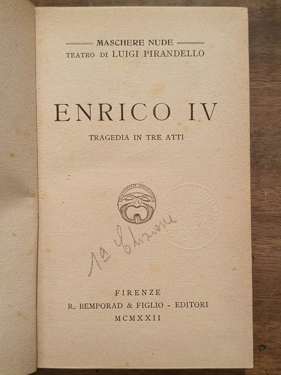 Enrico IV. Tragedia in tre atti