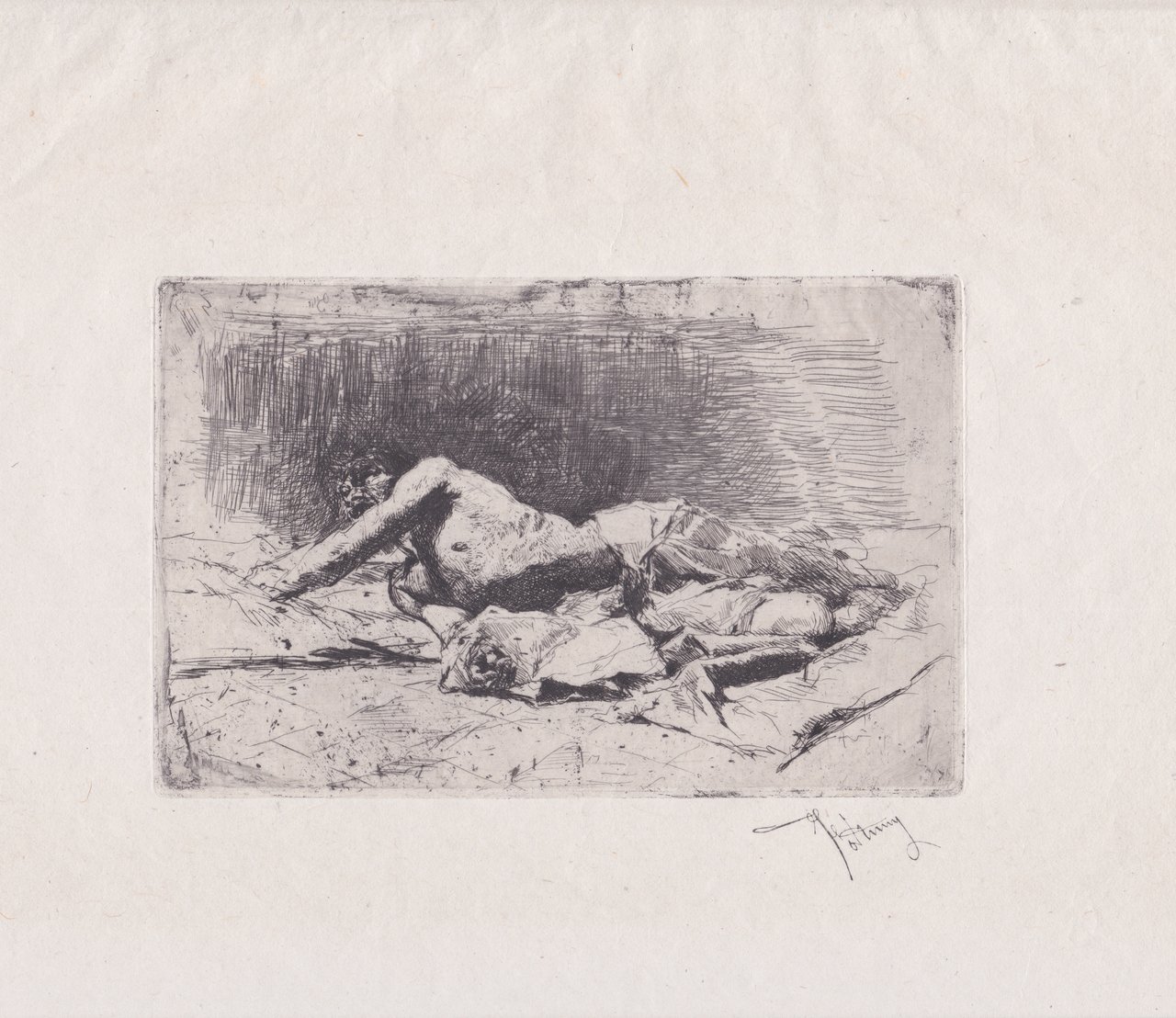 Étude d'homme couchè
