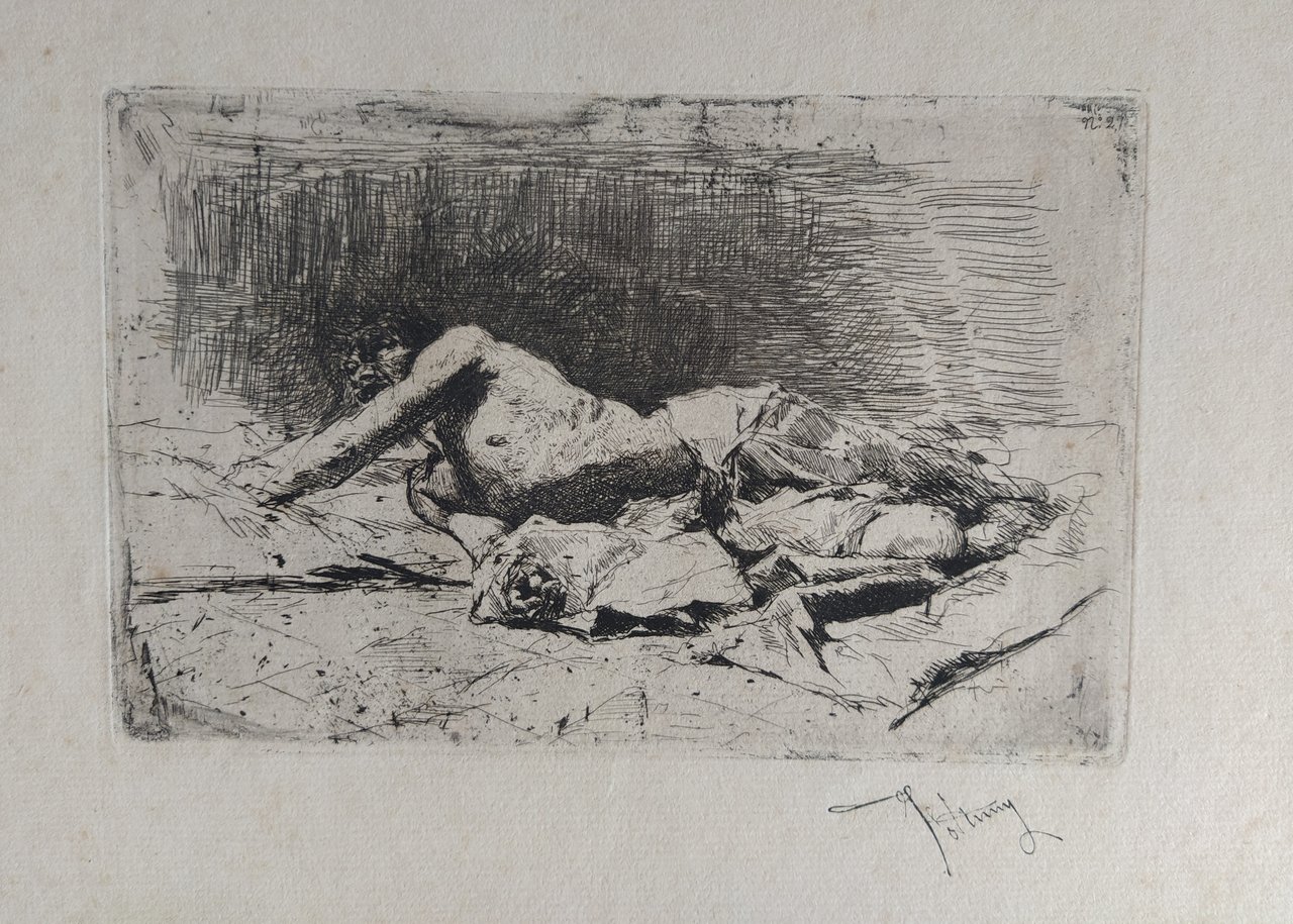 Étude d'homme couchè