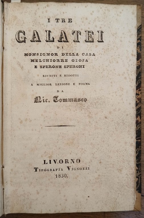 I tre galatei di monsignor Della Casa, Melchiorre Gioja e … | Immagine Gallery 1