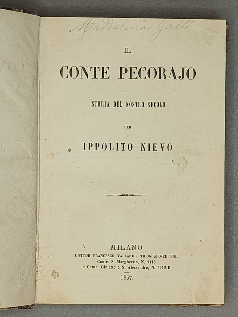Il Conte pecorajo. Storia del nostro secolo