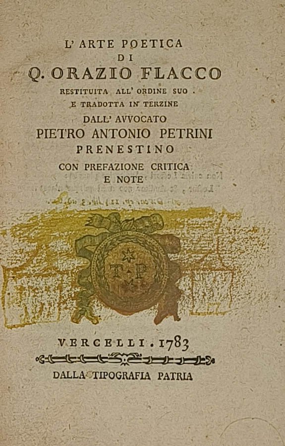 L'arte poetica di Q. Orazio Flacco