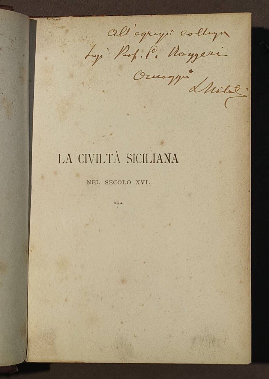 La civiltà siciliana nel secolo XVI