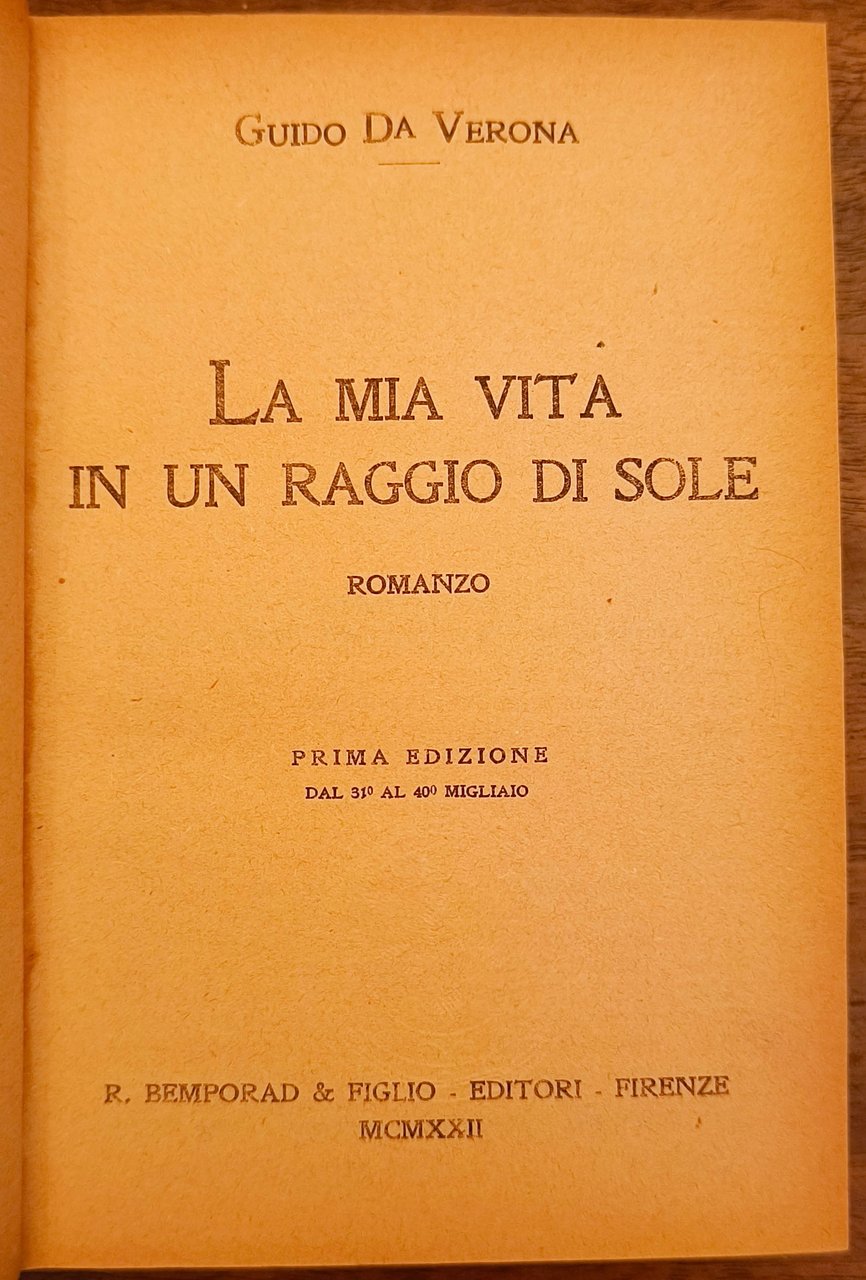 La mia vita in un raggio di sole