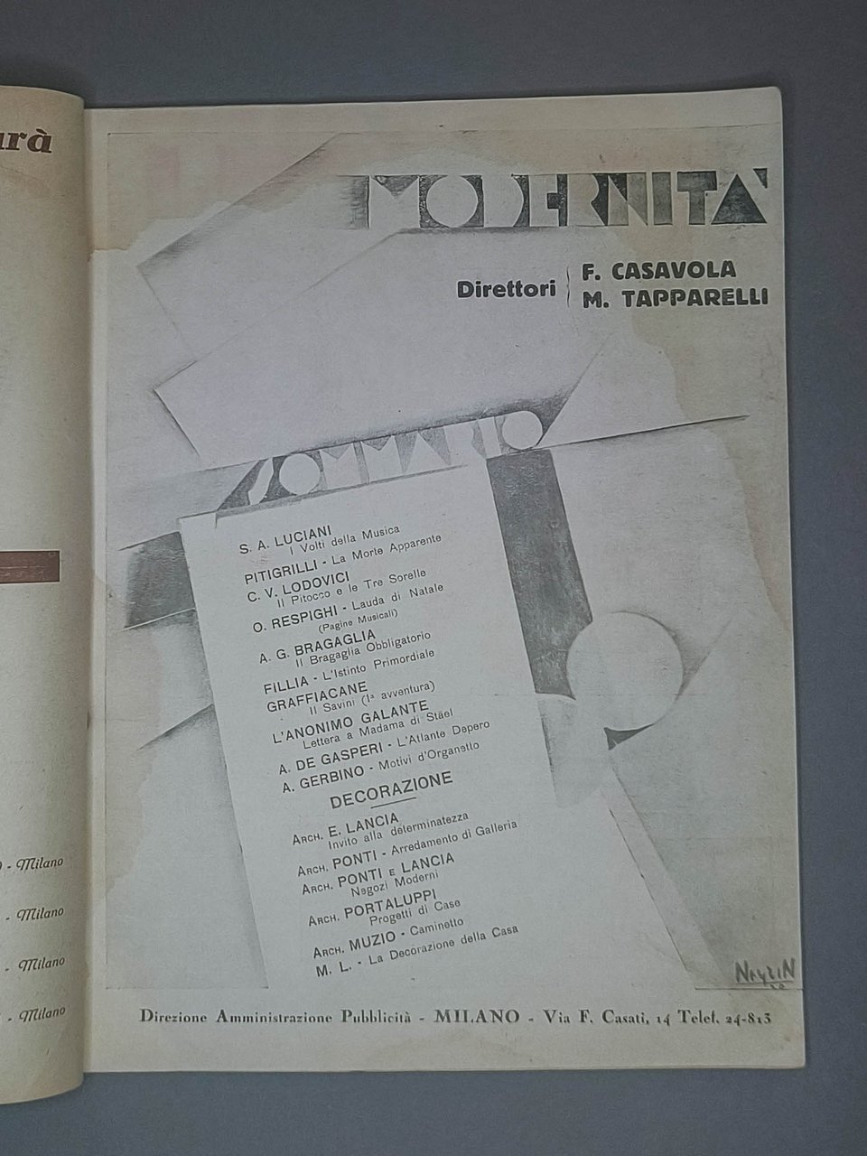 Modernità anno I n. 1