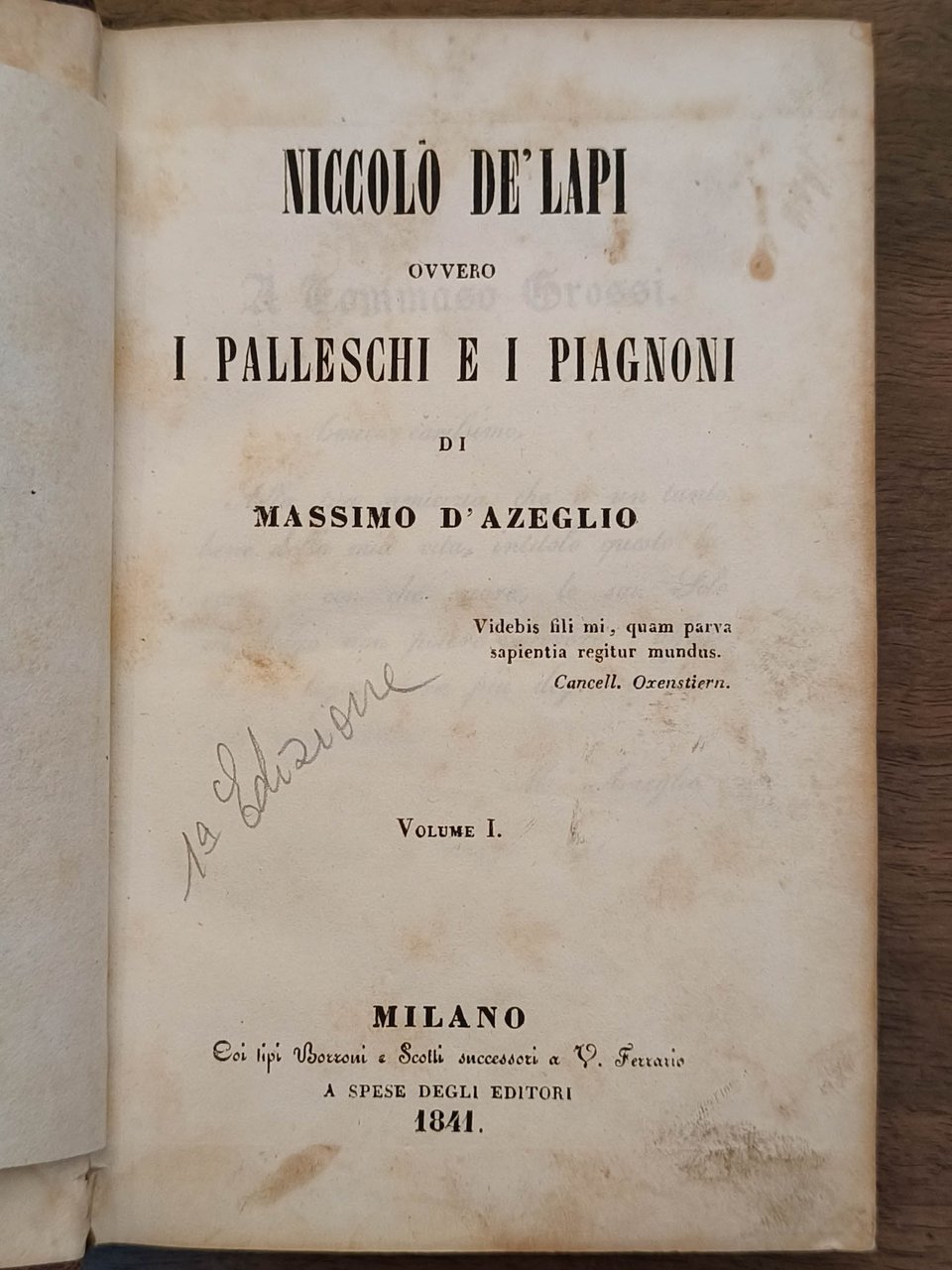 Niccolò de' Lapi. Ovvero I Palleschi e i Piagnoni