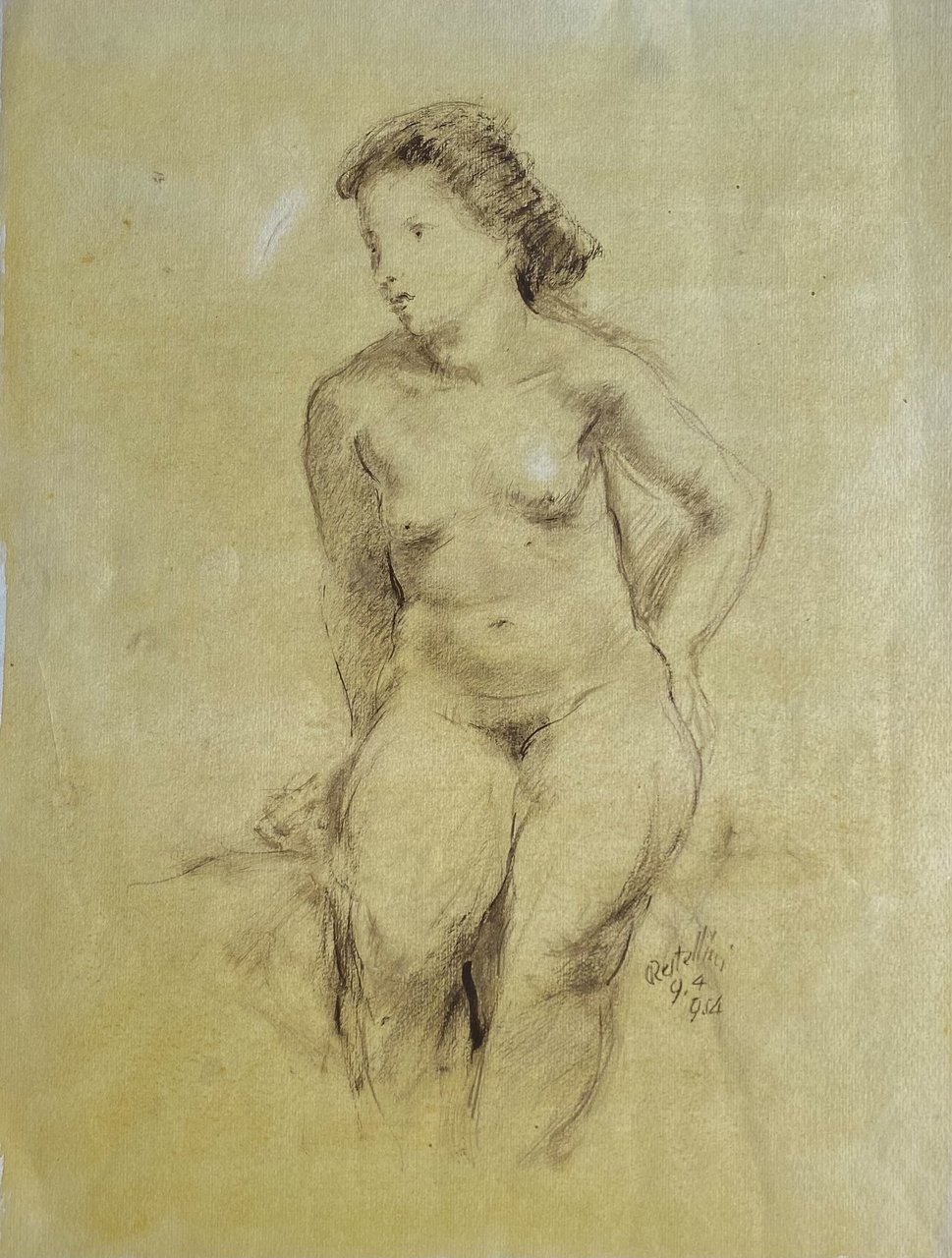 Nudo seduto, 1954