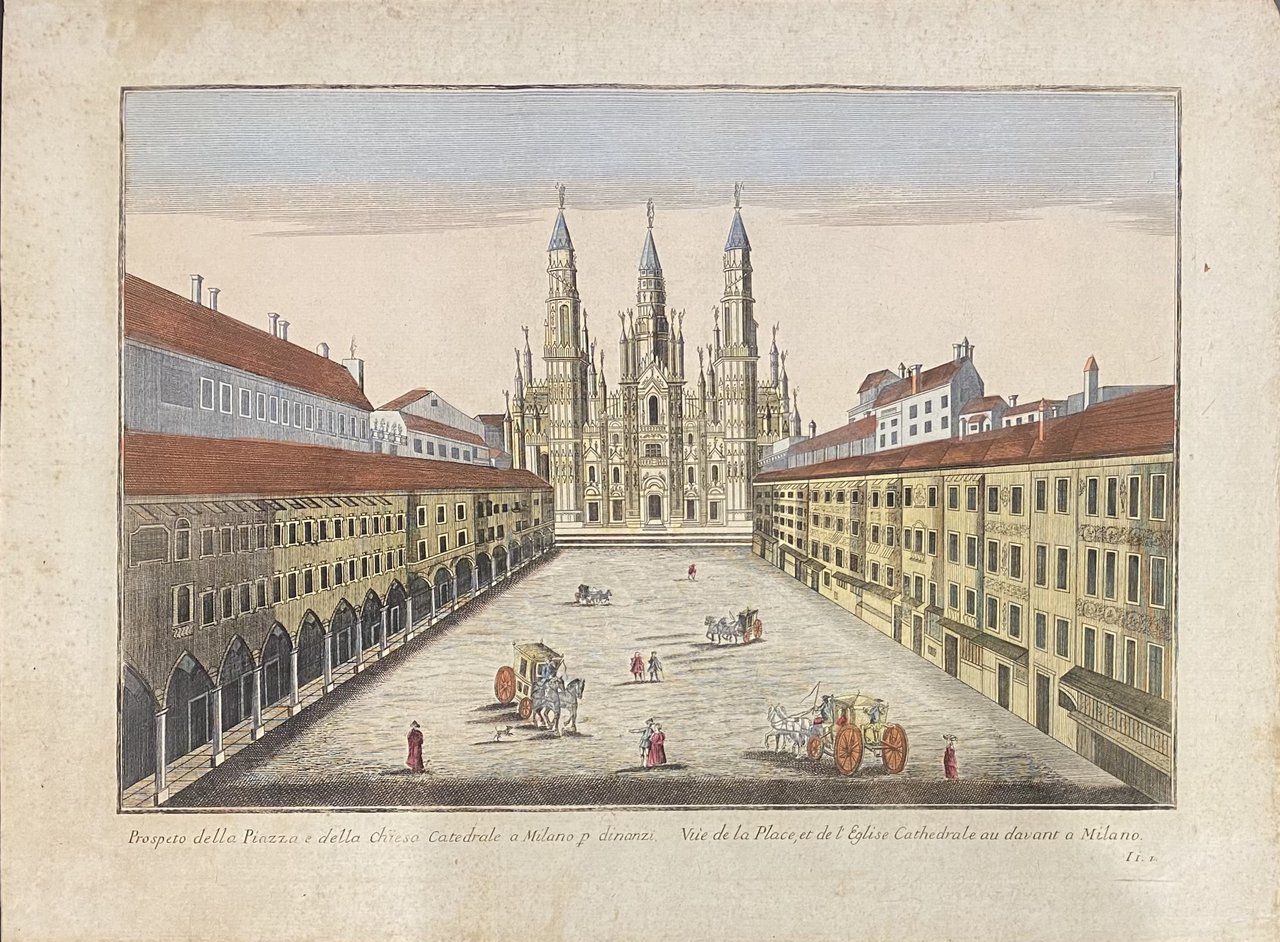 Prospeto della Piazza e della Chiesa Catedrale a Milano p …