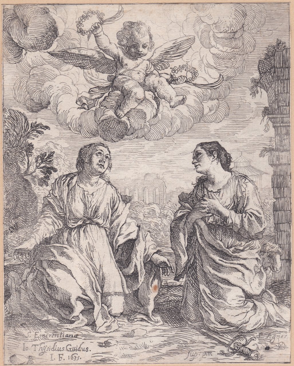 Santa Emerenziana e Sant'Agnese, 1635