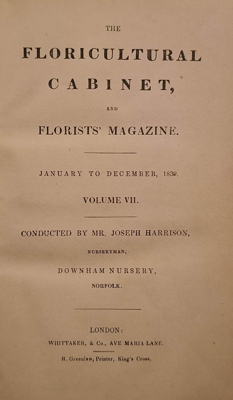 The Floricultural cabinet and florists' magazine : January to December, …