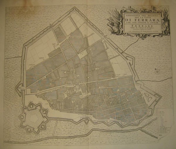 FERRARA - MORTIER, Pierre. 1724. "Ichnografia del Recinto della cittÃ …