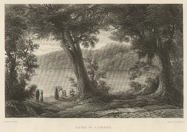 LAGO d'ALBANO - Lake of Albano.Drawn by Batty-Engr. Heath.