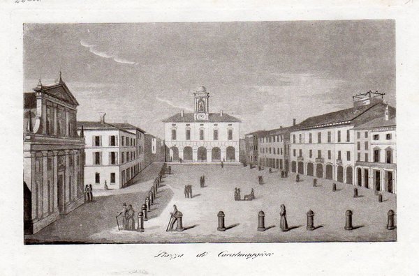 CASALMAGGIORE - Piazza di Casalmaggiore. Graziosa veduta animata