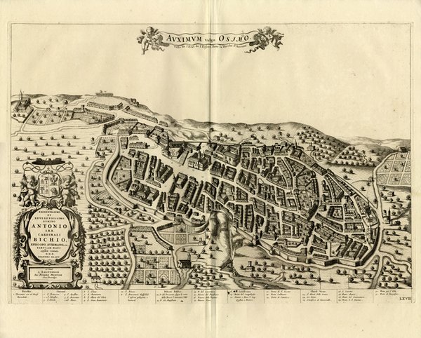 OSIMO - MORTIER, Pierre. 1724. "Auximum vulgo Osimo". Bella veduta …